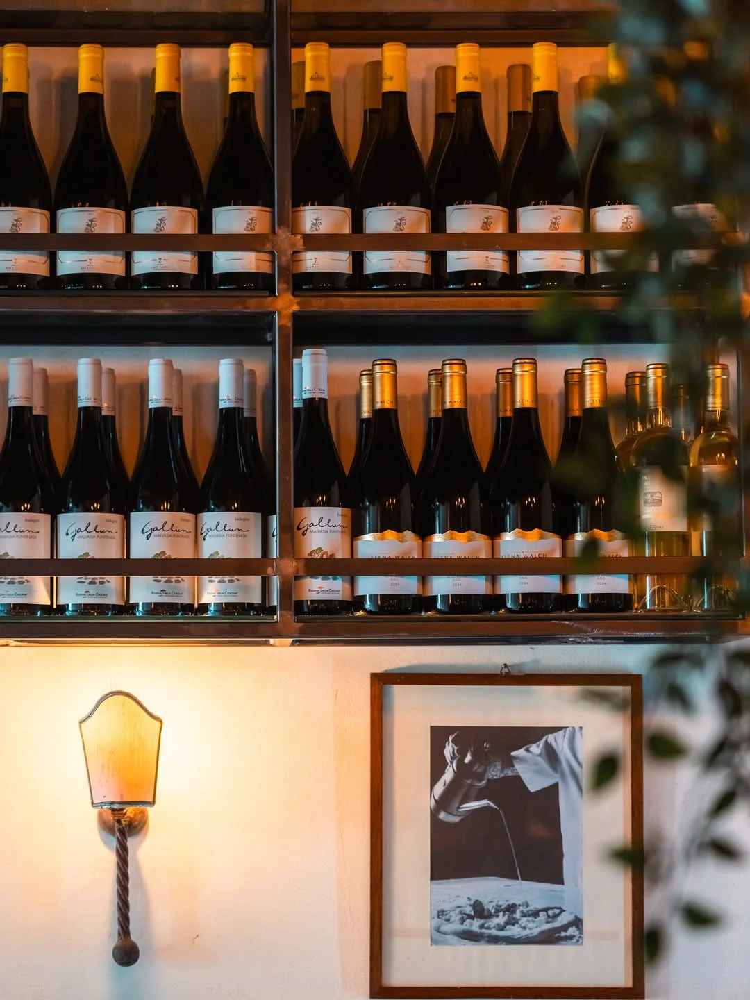 Bottiglie nella cantina dell'Antica Enoteca